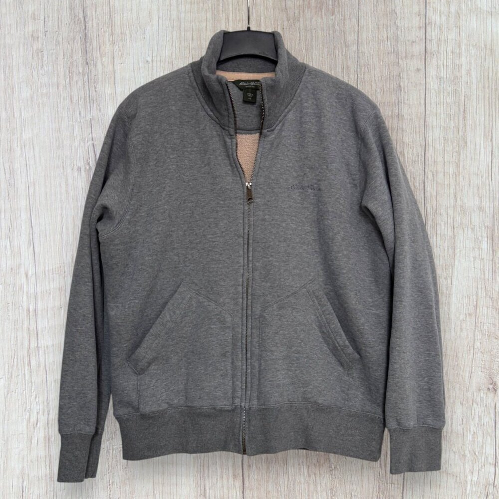Eddie Bauer Men’s Sherpa Lined Full Zip Jacket XXL Gray